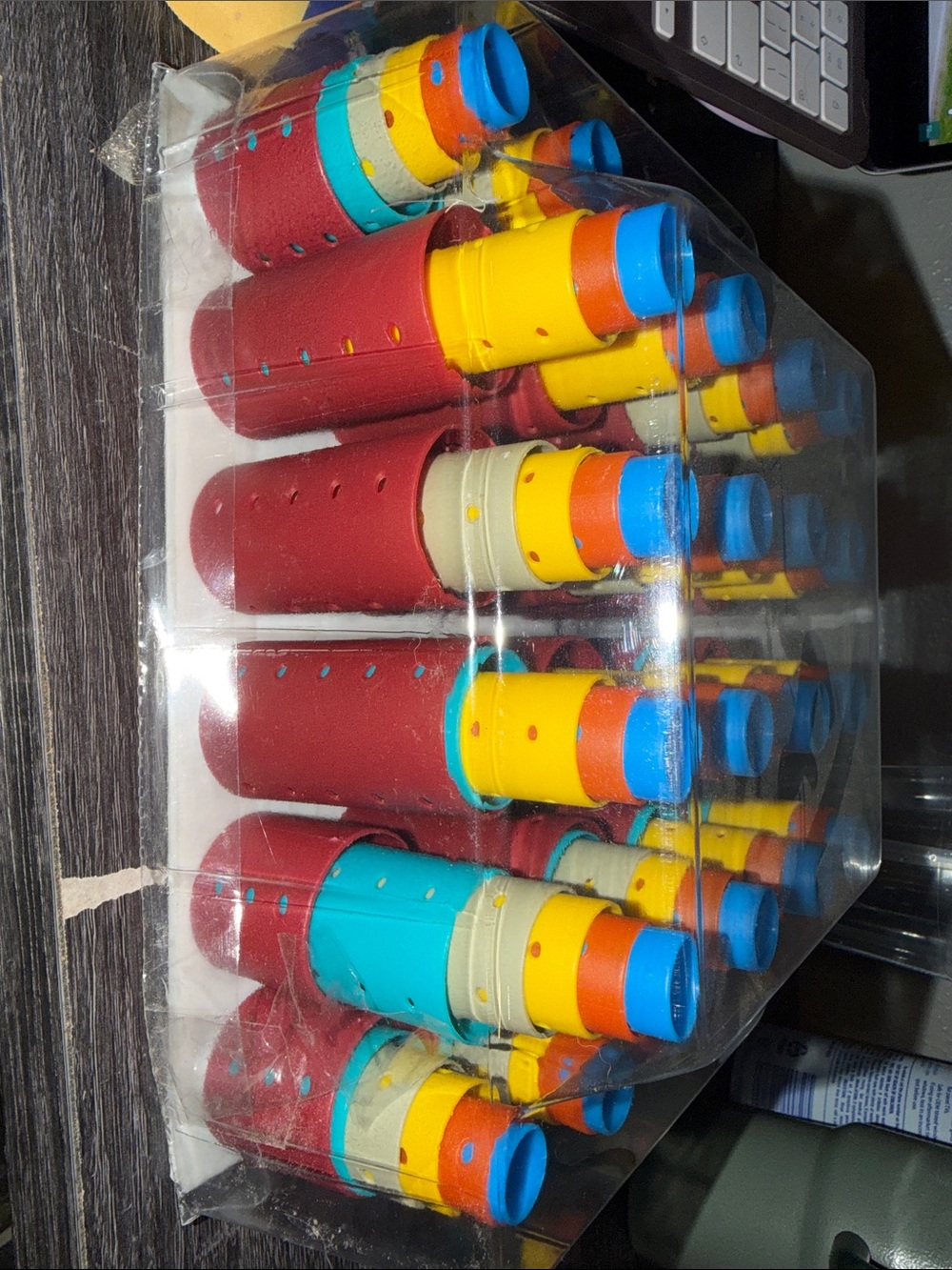 Set of Colorful Foam Hair Rollers - Red, Yellow, Blue, Teal from Sally’s